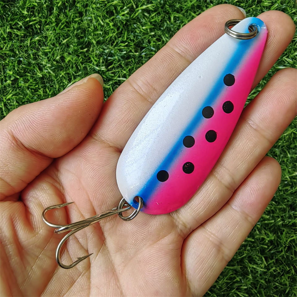 Fishing Hook Treble - スプーンタイプのリジッドメタルルアー,スイムベイト,スピナースプーンベイト,ハード,ウォブラー,海釣り道具,27g, 19g, 1個