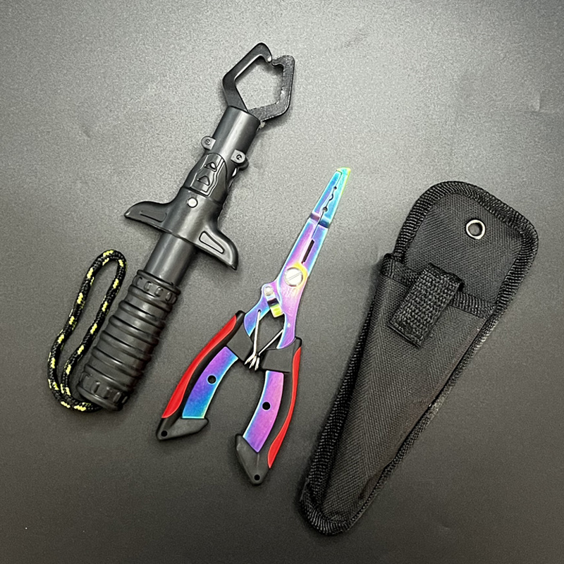 Fishing Hook Stainless Steel - 釣り用プライヤーとグリッパーセット、魚の口掴み器、釣り用プライヤー、フックリムーバー、アイスフィッシング用スプリットリングプライヤー付き