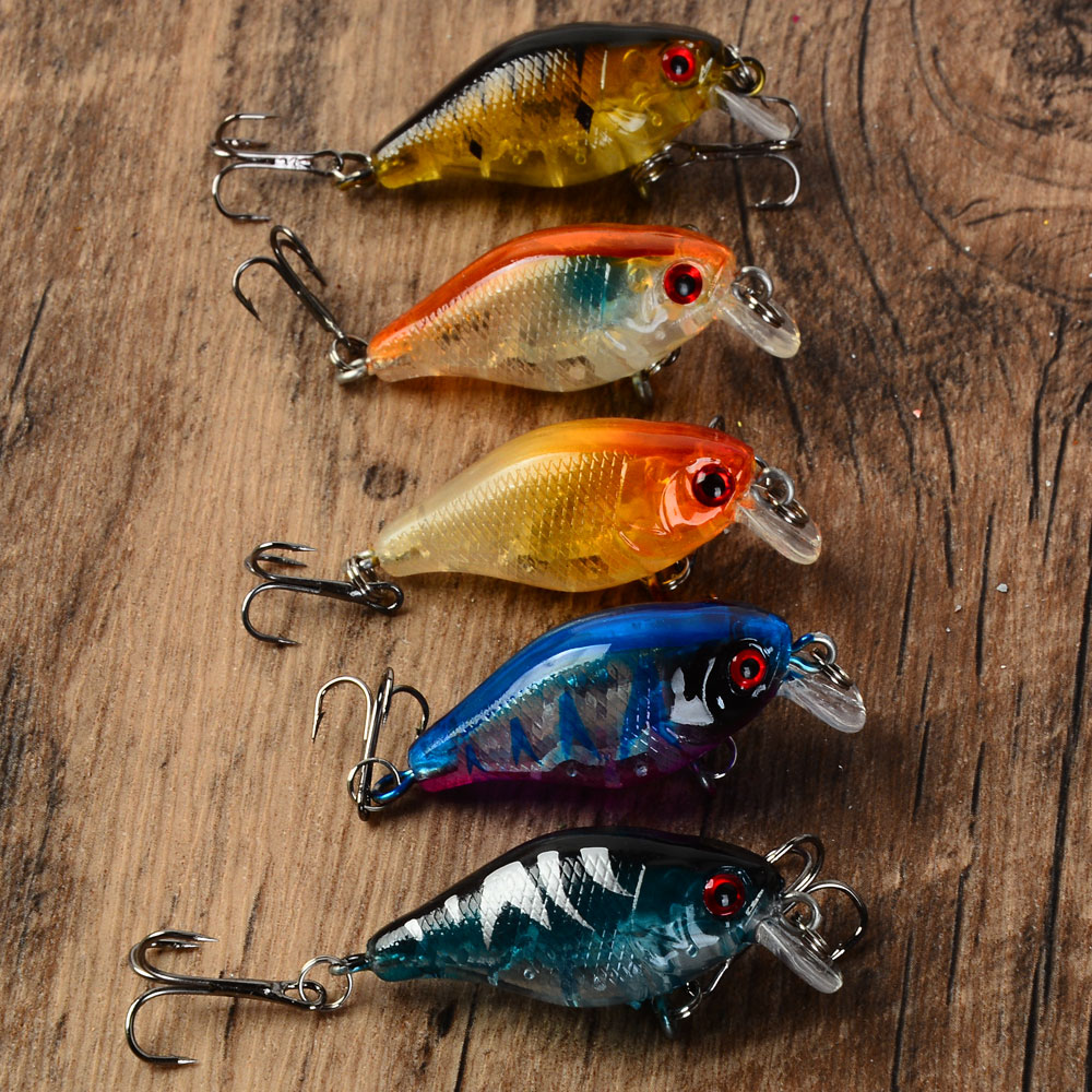 Fishing Hook Treble - 5 個フローティングクランクベイト餌釣りルアーウォブラーカークジャークベイトバススイムベイトトレブルフックスイムハード