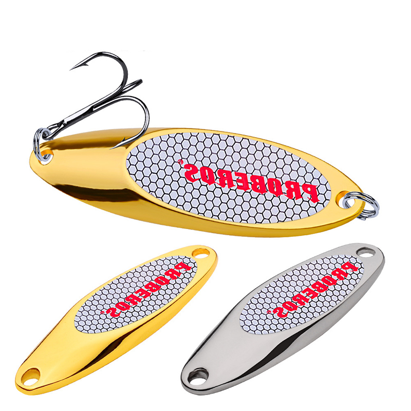 Fishing Hook Treble - 金属製フィッシングスプーンルアー 3g-60g キャスティングベイト シャープで強力なトレブルフック 正確なアーク形状 バス、パイク、海水、淡水用タックル