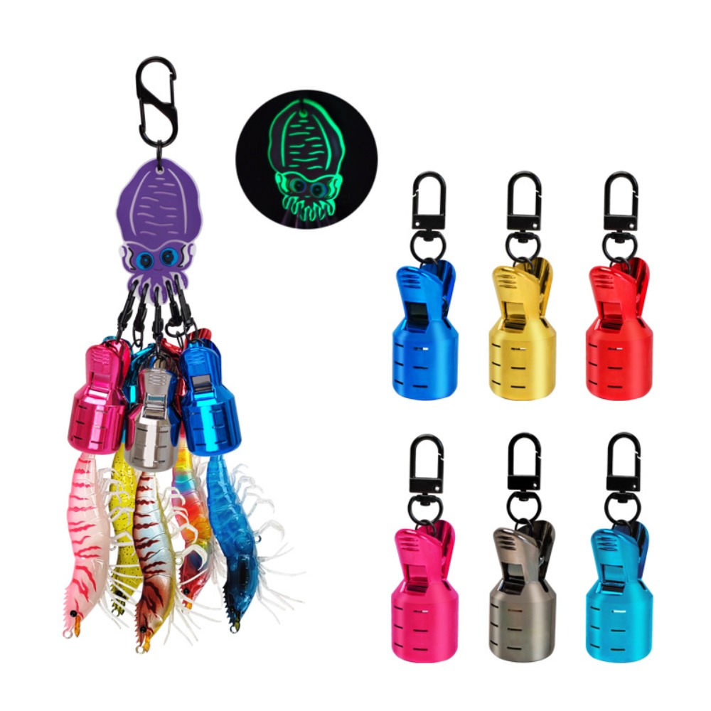 Fishing Hook Size - Egi フックカバーセット Mサイズ カラビナ付き イカ釣り用フック 海水釣り用保護スリーブ