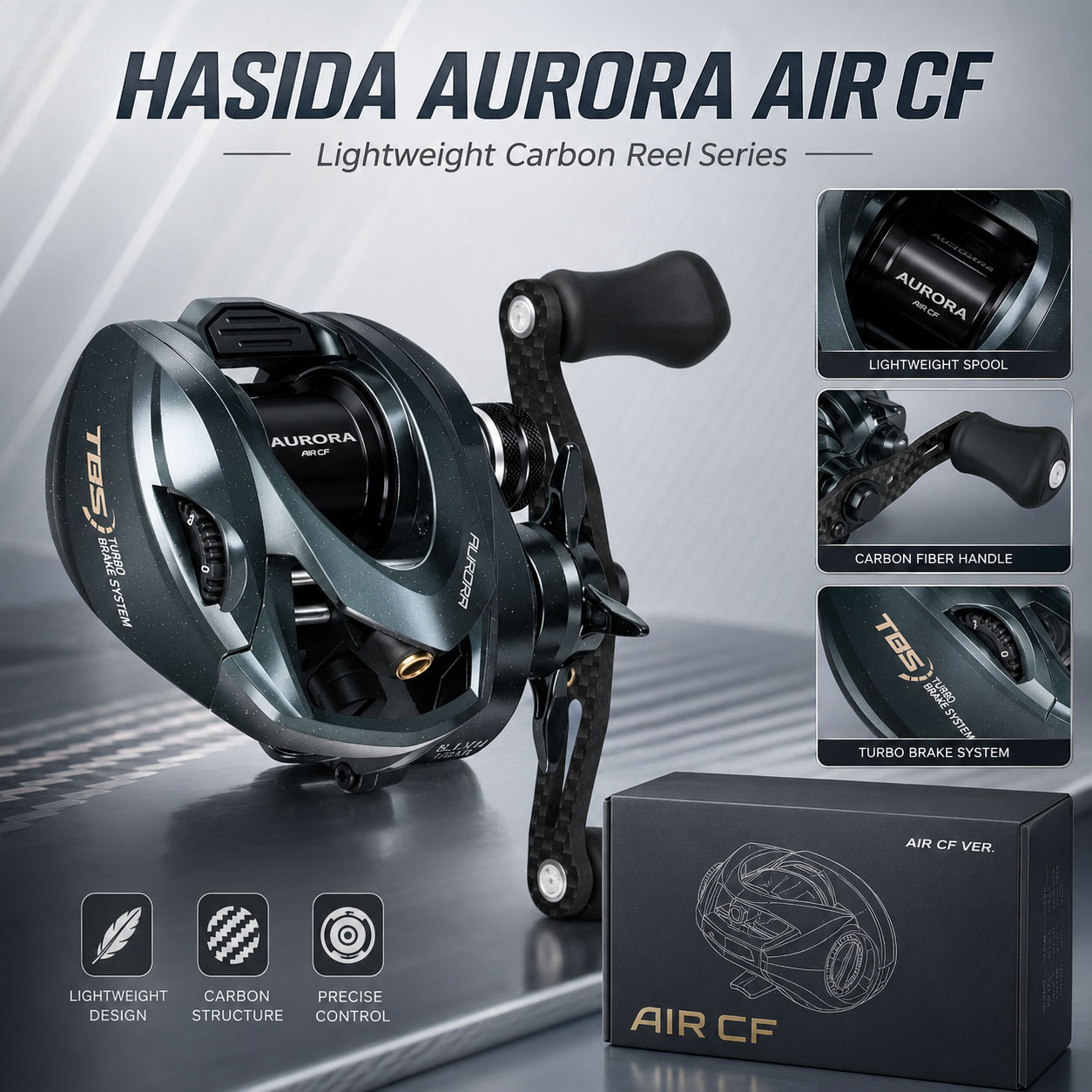 ハシダ オーロラ AirCF カーボン BFS ベイトキャス - Daiwa Reel Bg のレビューと価格