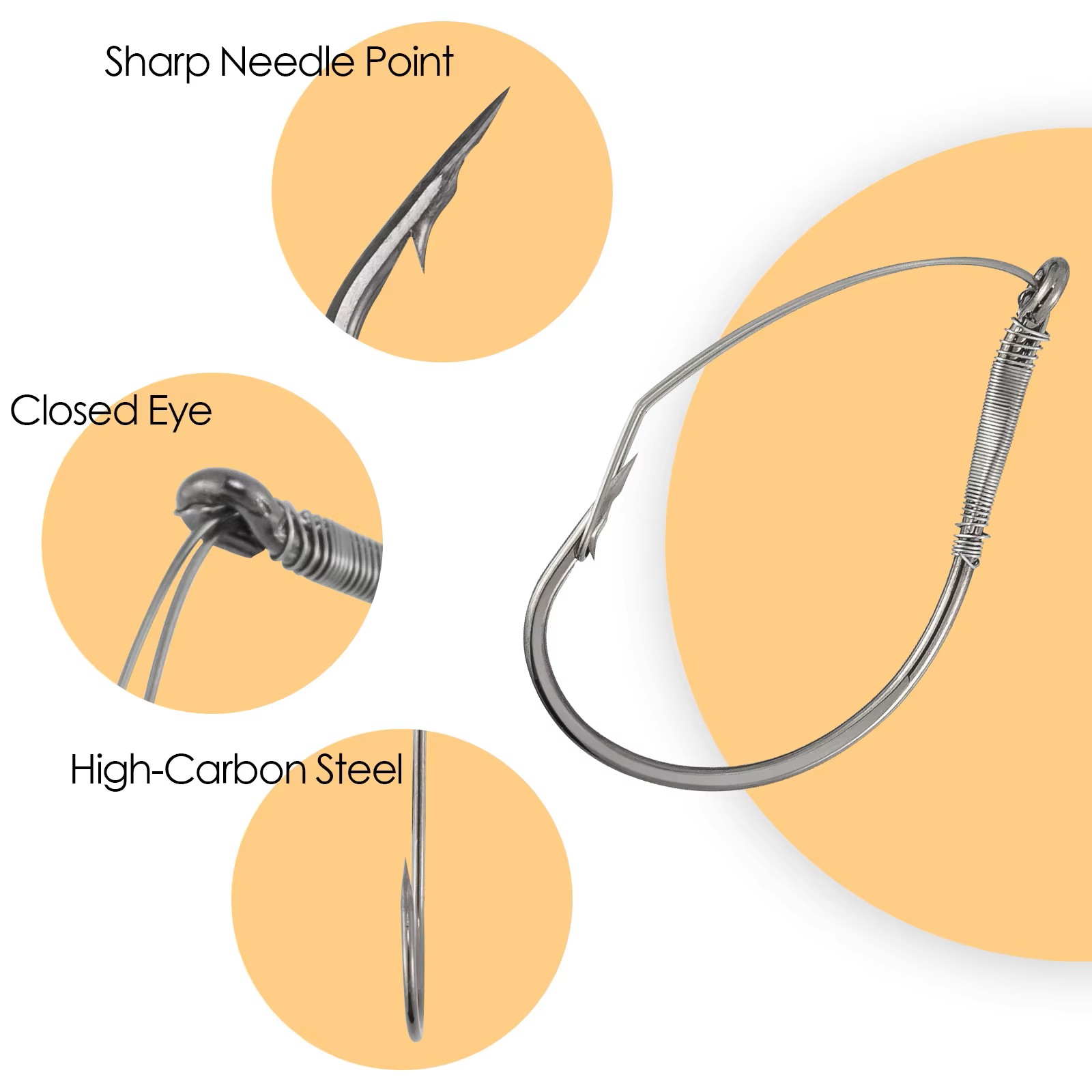 FishTrip ウィードレス ワッキーリグフック ドロップ - Fishing Hook Weedless のレビューと価格