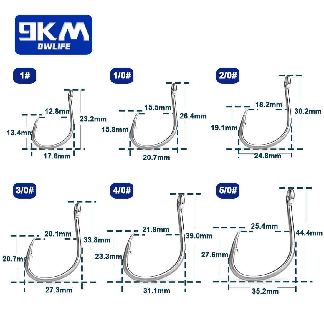 9 キロ釣りフック海水生き餌フック 25 〜 100 個サー - Fishing Hook Barbless のレビューと価格