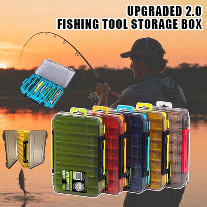 両面コンパクトタックルボックス - ルアー、フック、餌用の耐 - Fishing Hook Box のレビューと価格