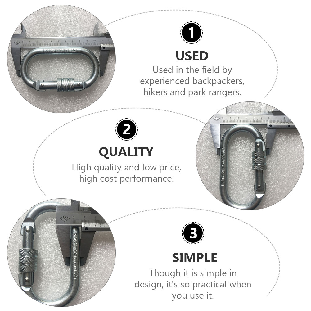2個入り、鋼合金製安全ロック付きカラビナクリップ。軽量で丈夫 - Fishing Hook のレビューと価格